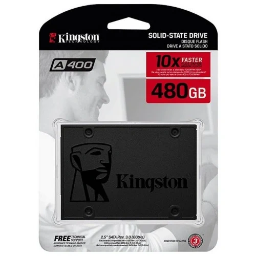 id.209 - SSD Kingston SSDNow A400 480GB 2.5" SATA III | Lectura 500MB/s - Escritura 450MB/s | Alta Durabilidad