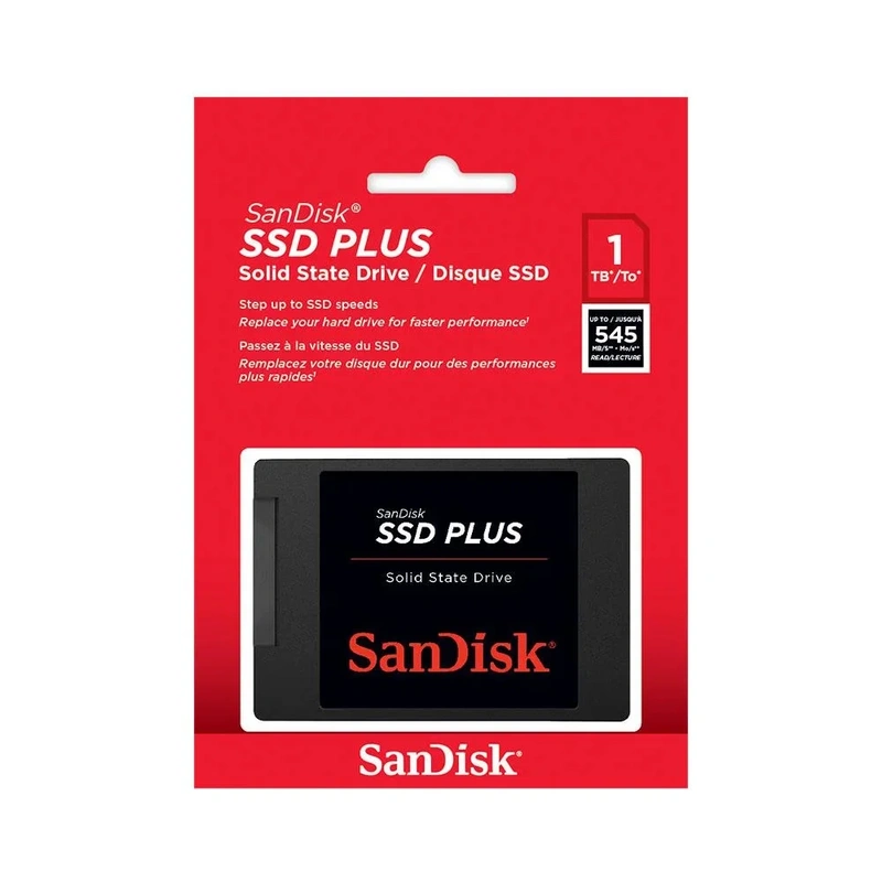 id.541 - SSD SanDisk Plus 1TB 2.5" SATA III | Lectura 545MB/s - Escritura 515MB/s | Alta Resistencia