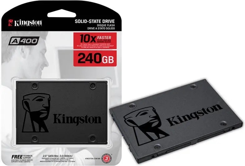 id.208 - SSD Kingston A400 240GB 2.5" SATA III | Tecnología 3D NAND | Alta Resistencia