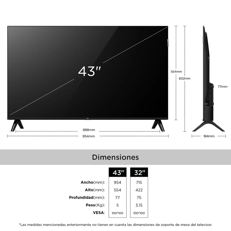 id.115 - Televisor TCL 43" QLED FHD Metálico